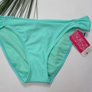 Hula Honey Mint Green Ruched Hip  Bikini Bottom